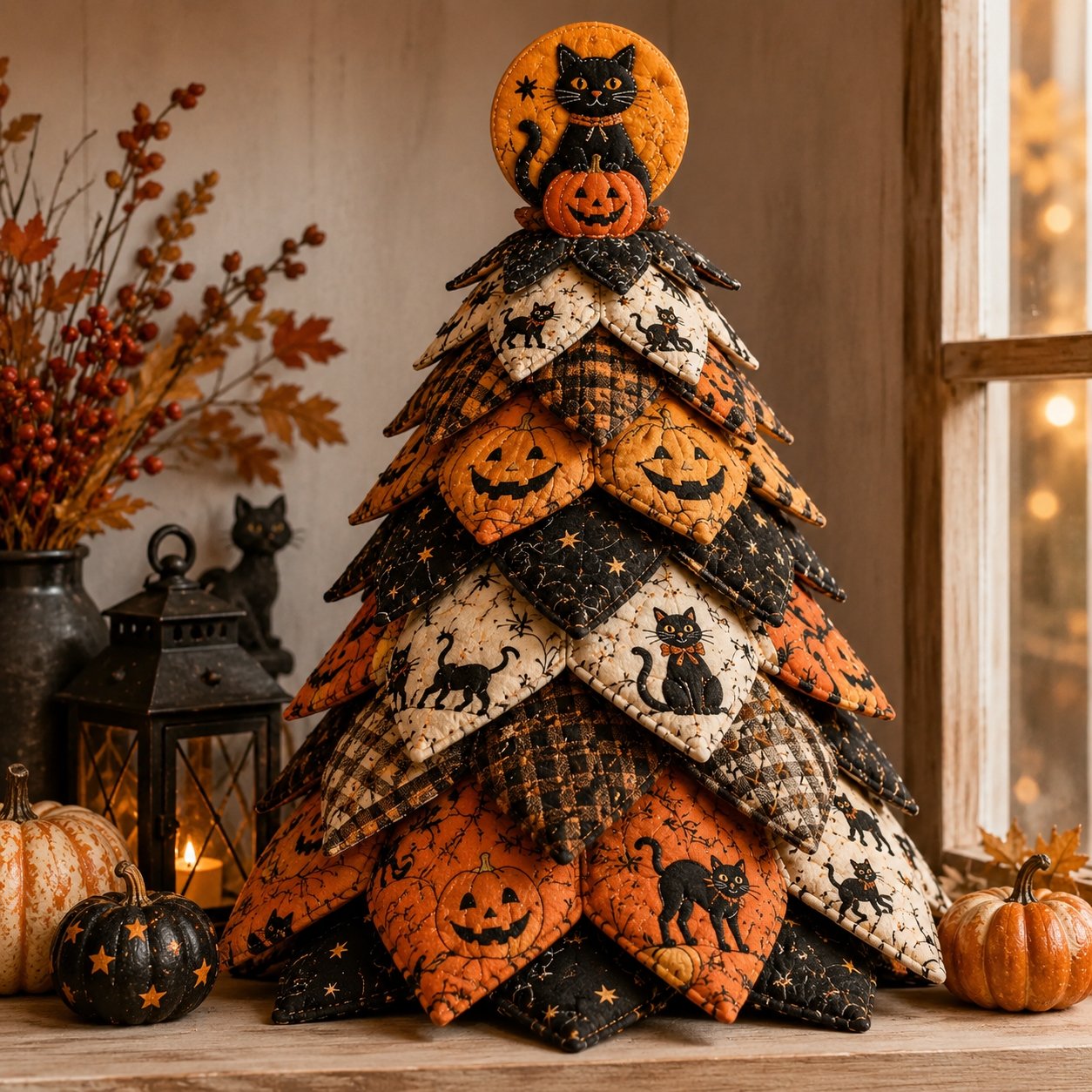 🎃🧵DIY Halloween Quilted Fabric Tree Kit
