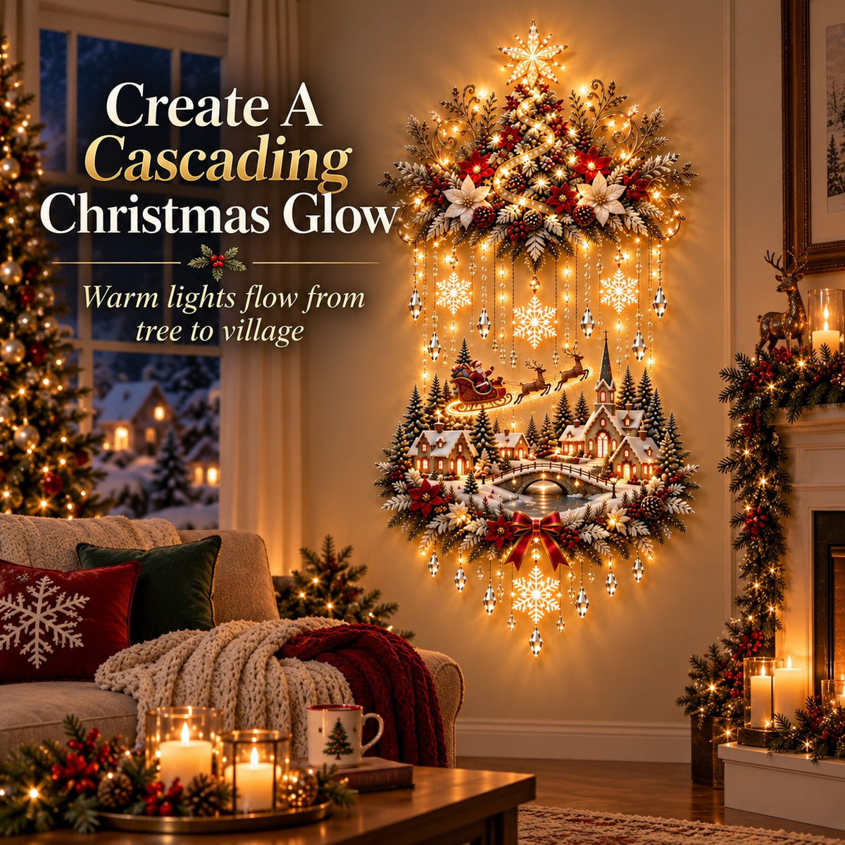 Christmas Tree & Village Wall Hanging