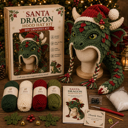 🐮🐲🎄Christmas Character Hood DIY Crochet Kit