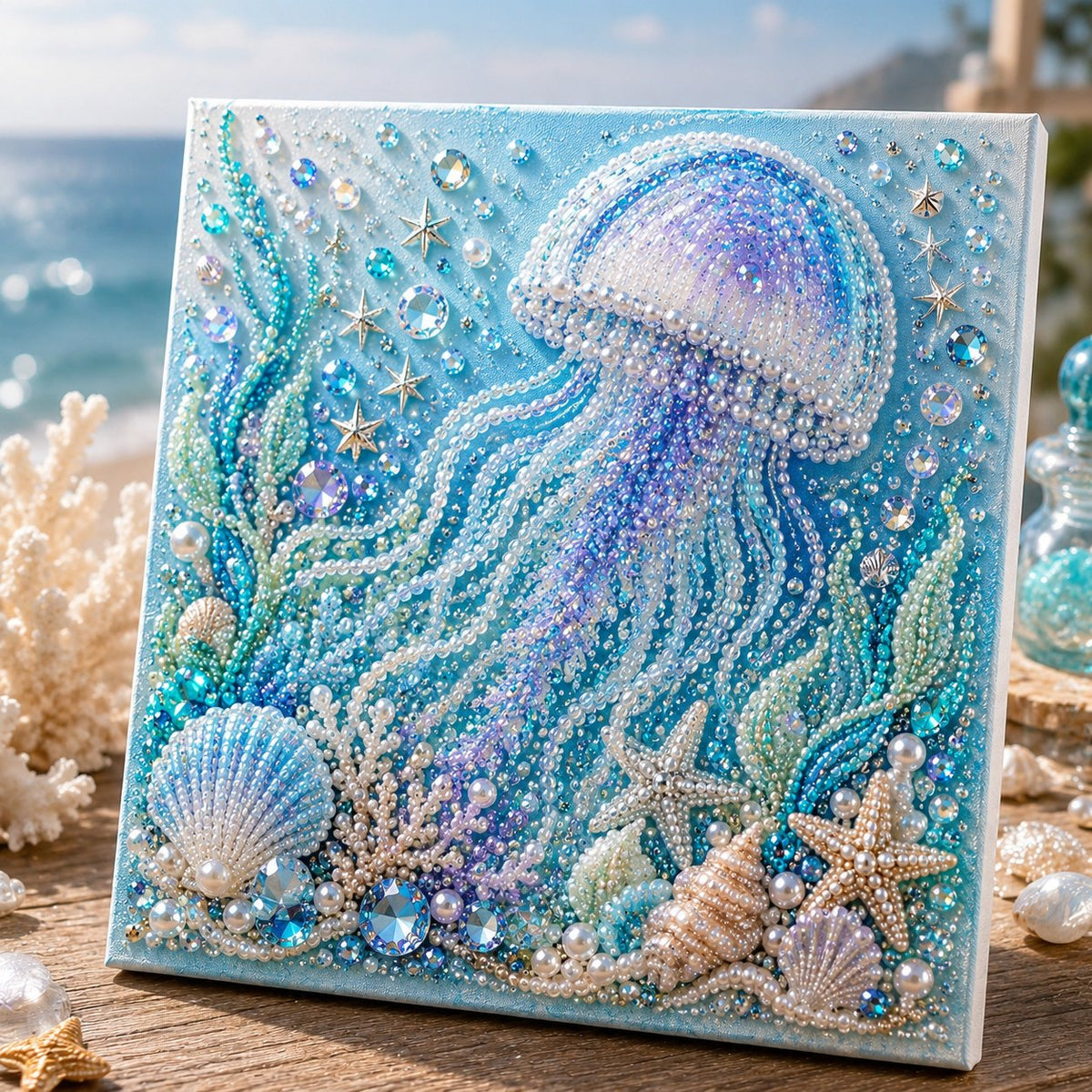 🌊✨ Ocean Theme Pearl Art DIY Kit – Relaxing DIY Craft to Create Stunning Coastal Artwork (📦Buy 2 Free Shipping)
