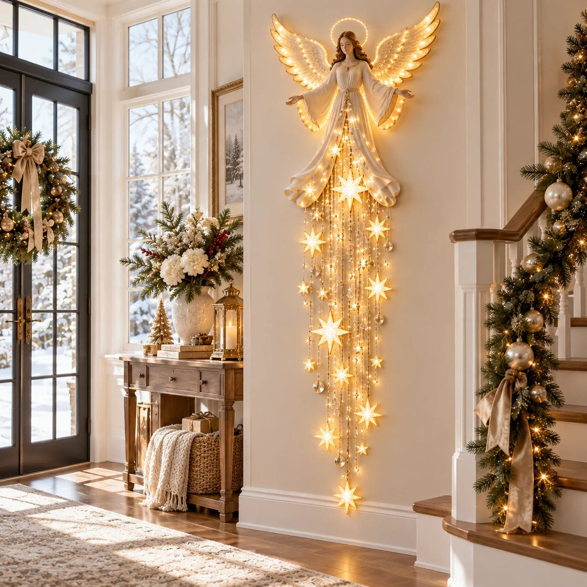 ✨ Angel Blessing Starfall Wall LightTM – Heavenly Christmas Wall Decor