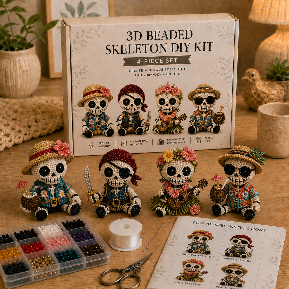 💀 3D Beaded Skeleton DIY Kit